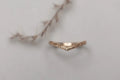 laurel leaf engraved wishbone wedding ring 18ct rose gold 2mm milled edge