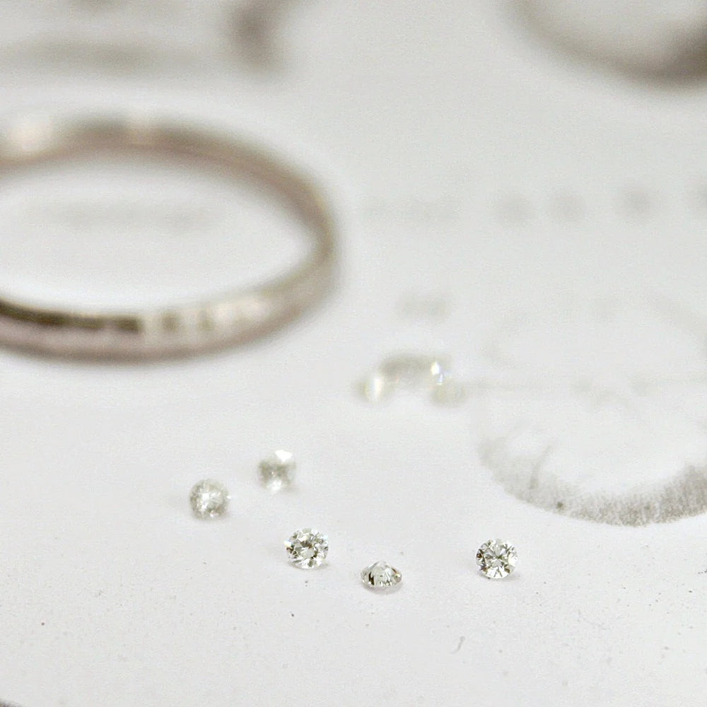 diamond add on wedding ring 1.5mm brilliant cut flush setting