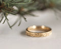 fir engraved wedding ring 18ct yellow gold 3mm flat court handmade London