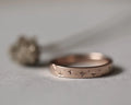 star set champagne diamond wedding ring 18ct rose gold 3mm flat court