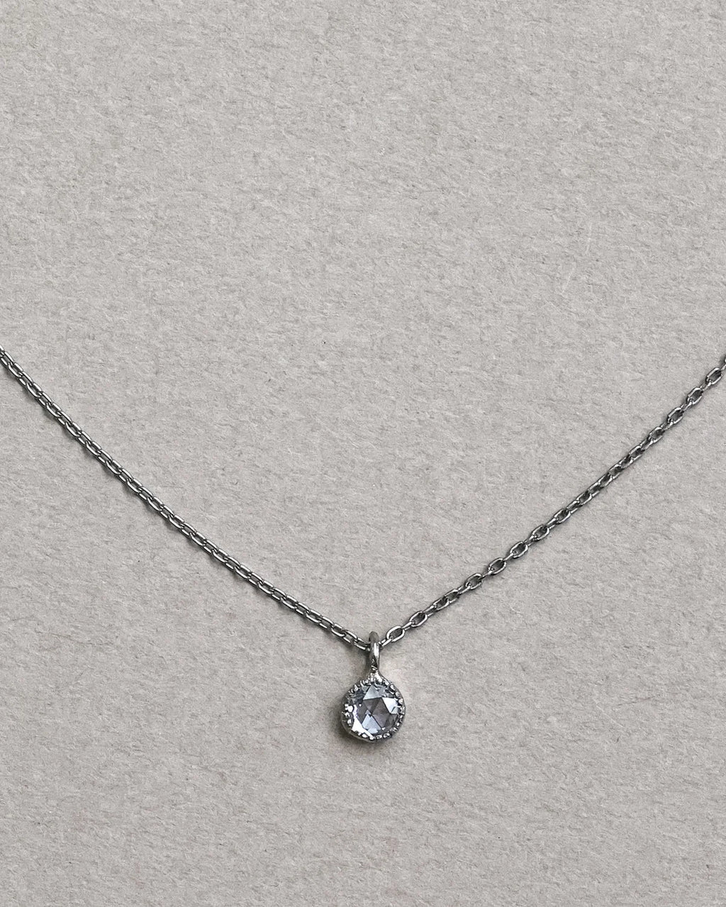delicate diamond necklace platinum rose cut everyday jewellery