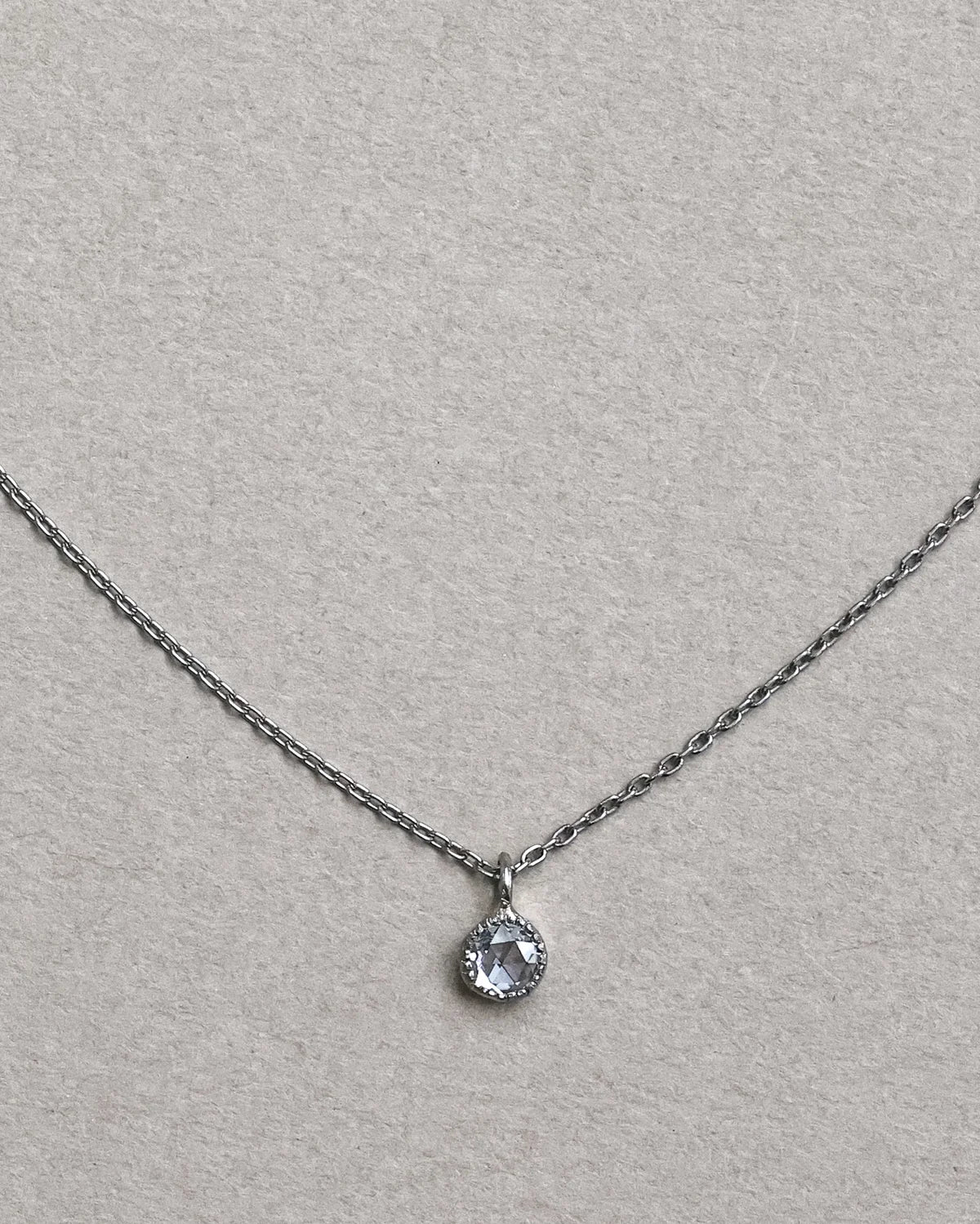 delicate diamond necklace platinum rose cut everyday jewellery