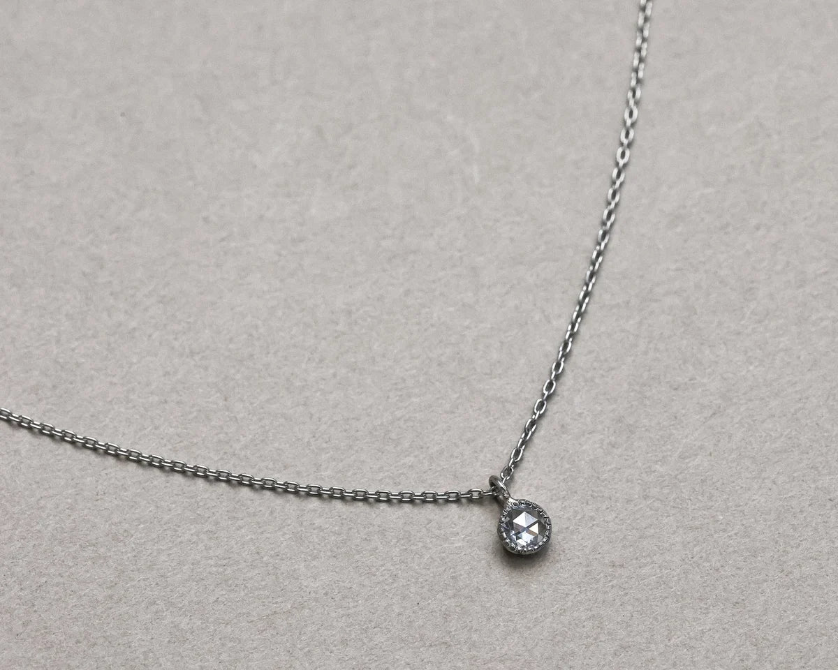 fine diamond necklace platinum rose cut small pendant