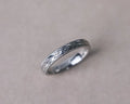 3mm olive leaf and milled edge wedding ring in platinum