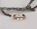 flat court wedding ring 4mm 9ct gold matte finish handmade London