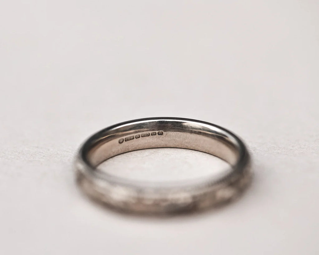 Back view of 18ct white gold floral wedding ring