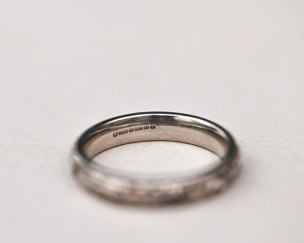 Back view of 18ct white gold floral wedding ring