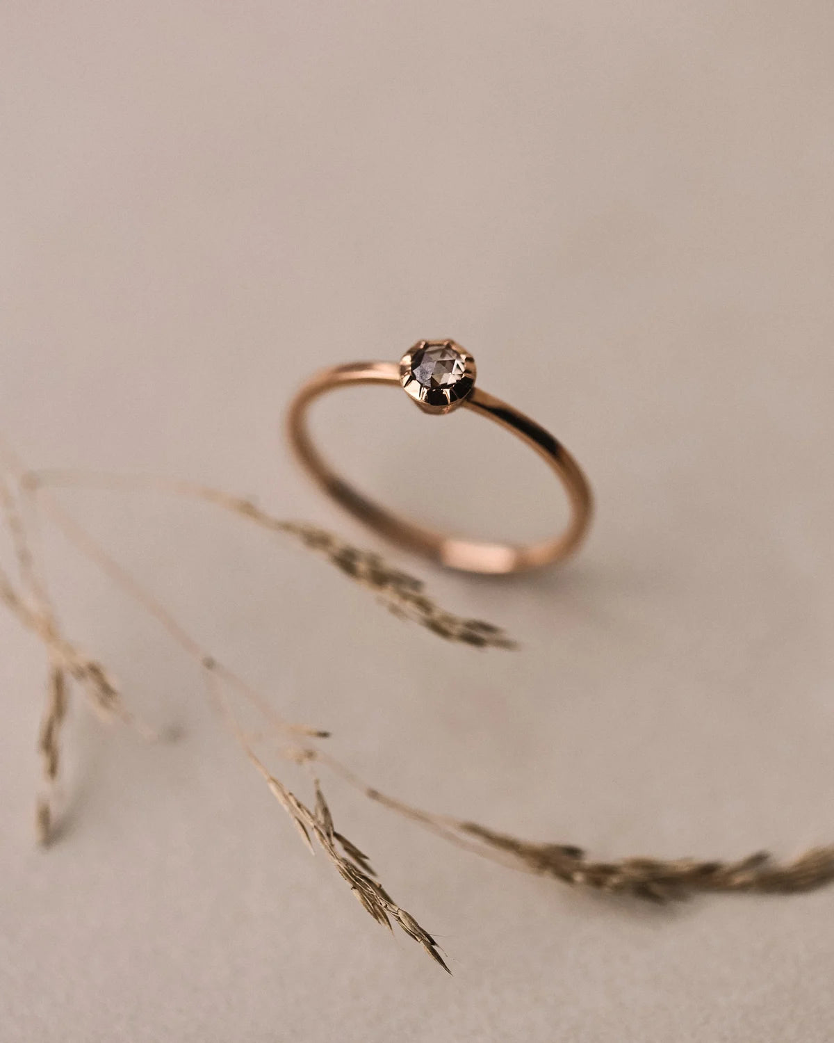 One-of-a-Kind Rose-Cut Champagne Diamond Ring in 18ct Rose Gold