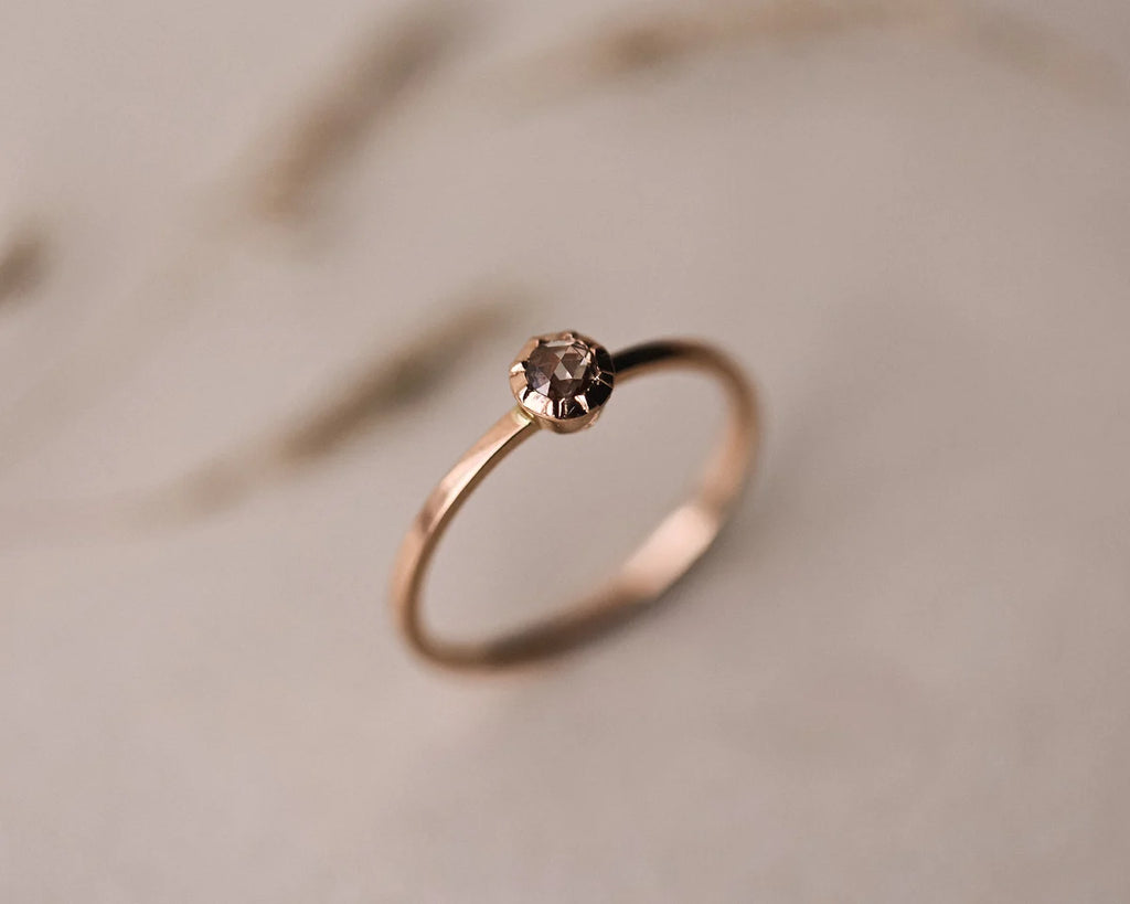 One-of-a-Kind Rose-Cut Champagne Diamond Ring in 18ct Rose Gold
