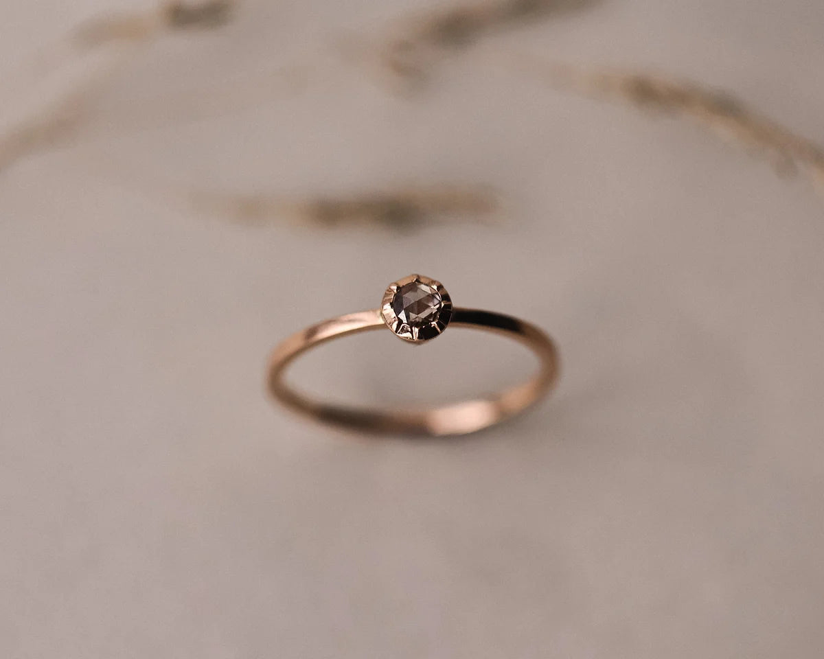 One-of-a-Kind Rose-Cut Champagne Diamond Ring in 18ct Rose Gold