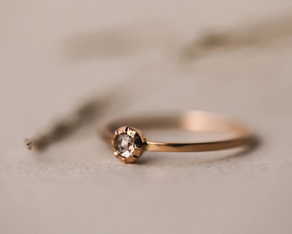 One-of-a-Kind Rose-Cut Champagne Diamond Ring in 18ct Rose Gold