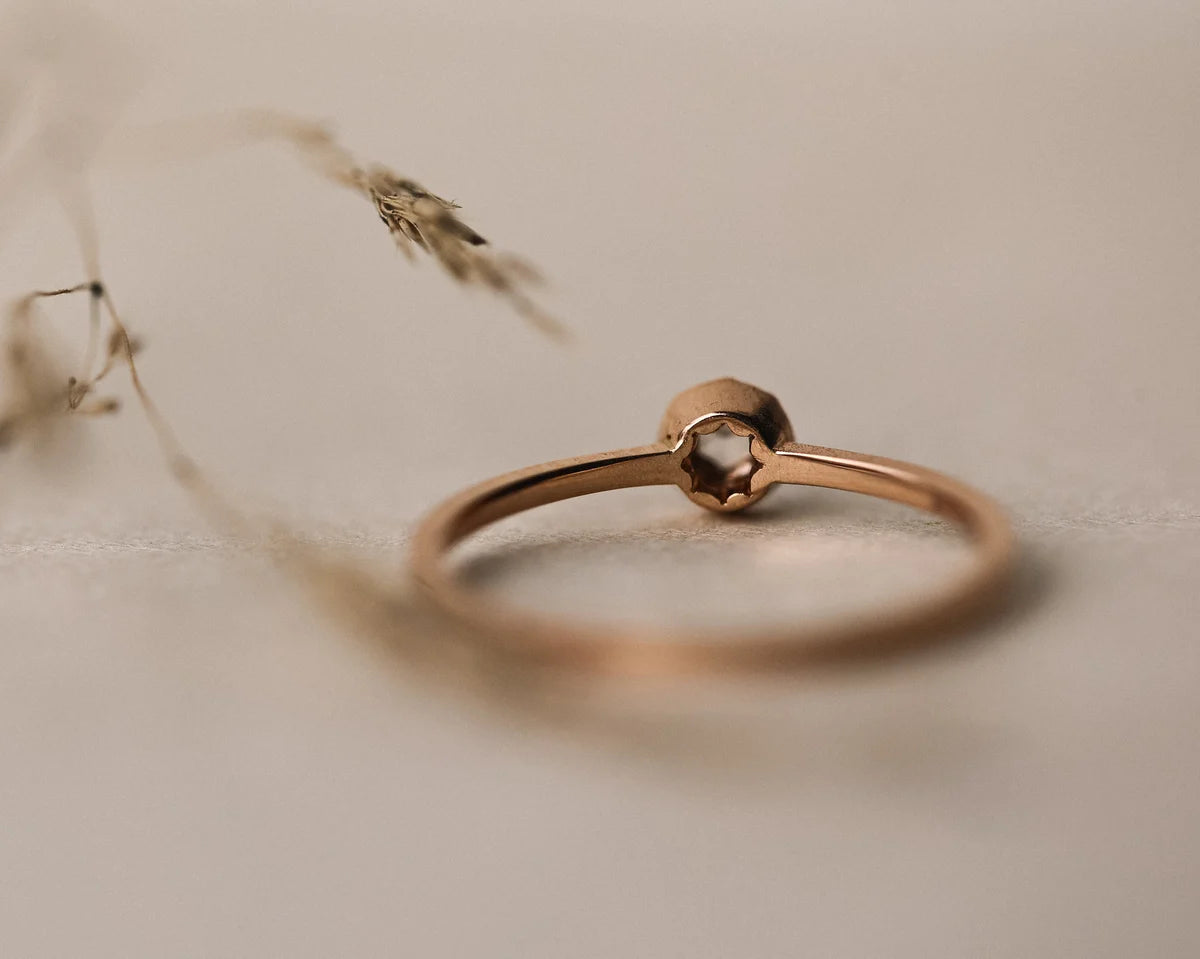 One-of-a-Kind Rose-Cut Champagne Diamond Ring in 18ct Rose Gold