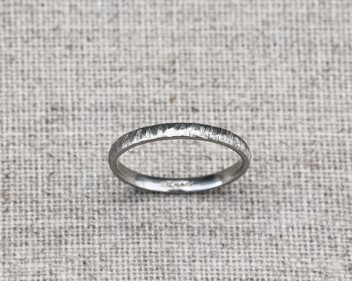 platinum wedding band 2mm organic textured surface ring