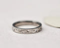 fine floral engraving snowdrop detail white gold ring