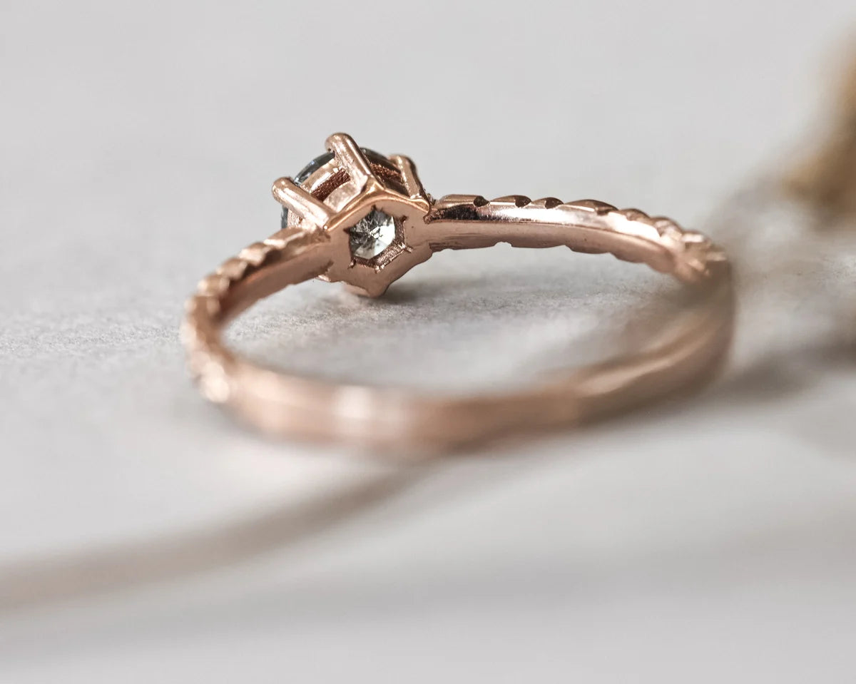 unique diamond ring organic style rose gold jewellery