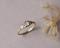 Rose-cut diamond Fleur de Lys ring in 18ct yellow gold with handcrafted band detail