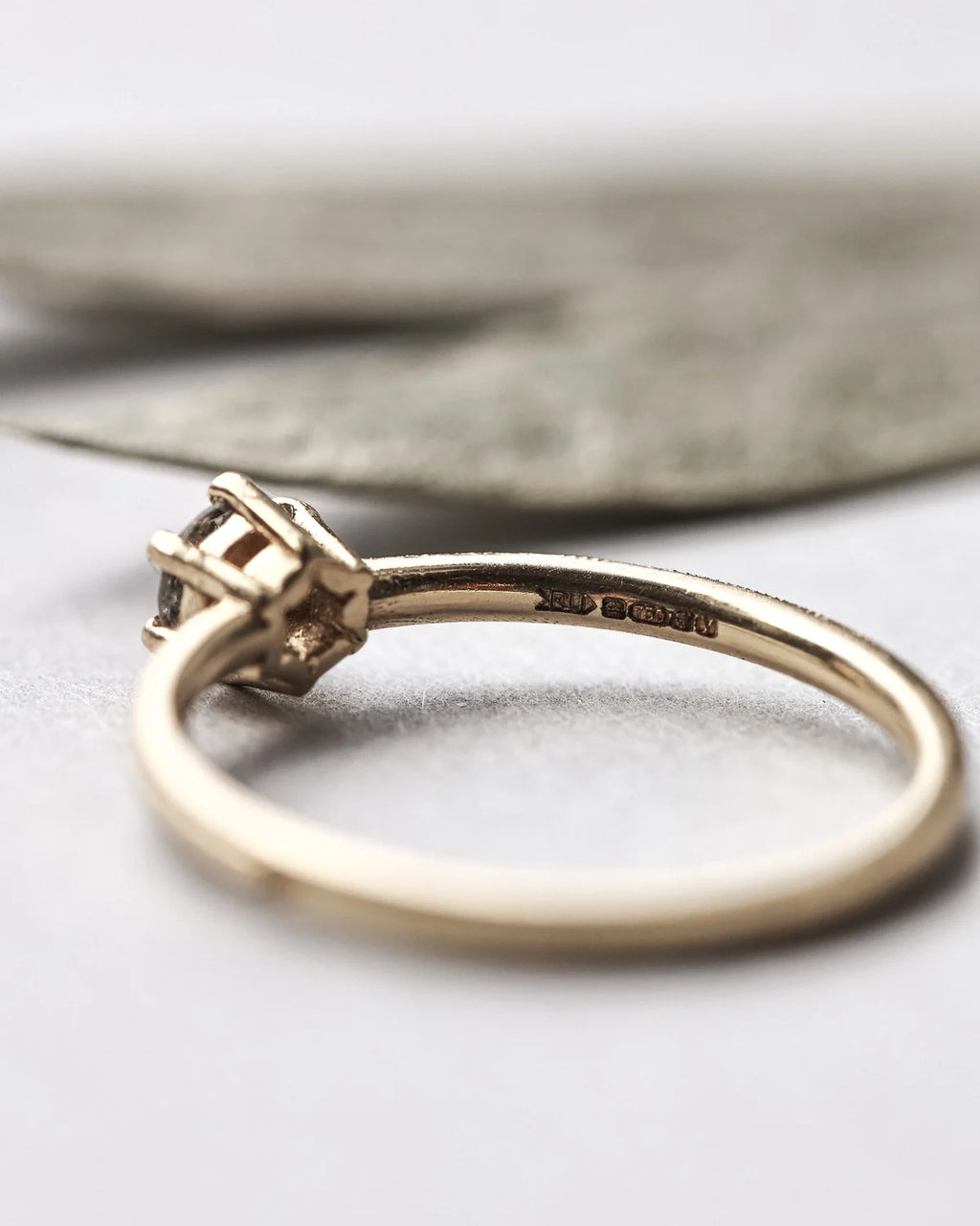 Grey Salt & Pepper Diamond Ring in 18ct Yellow Gold
