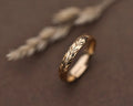 4mm olive leaf engraved court wedding ring in 9ct yellow gold