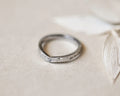 minimalist V shape ring platinum small diamond detail