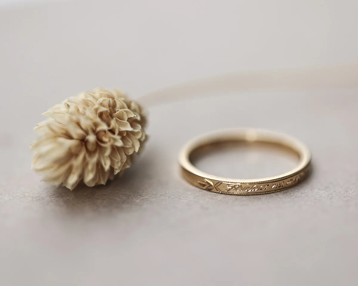 engraved gold wedding ring