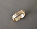 herringbone engraved wedding ring 9ct gold 5mm flat court handmade London