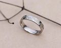 4mm fir engraved flat court wedding ring in platinum
