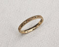 18ct yellow gold ring floral engraving milled edge delicate band
