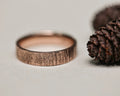 5mm horn texture flat court wedding ring in 9ct rose gold