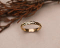 3mm laurel leaf engraved wedding ring in 9ct yellow gold