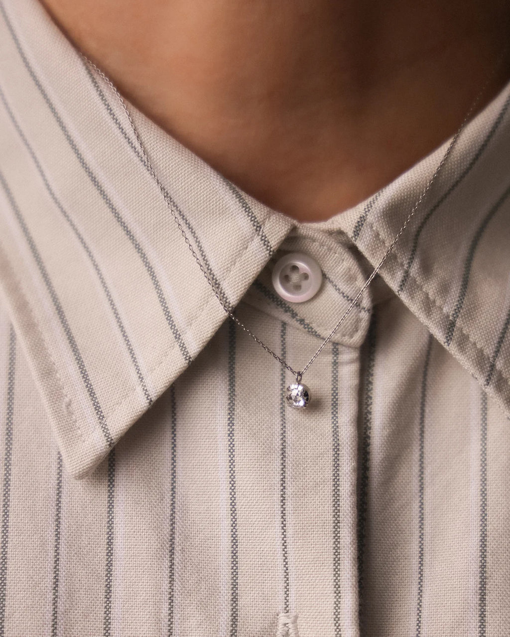 delicate diamond necklace worn everyday platinum chain