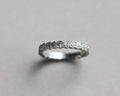 hand carved oak leaf detail platinum ring surface