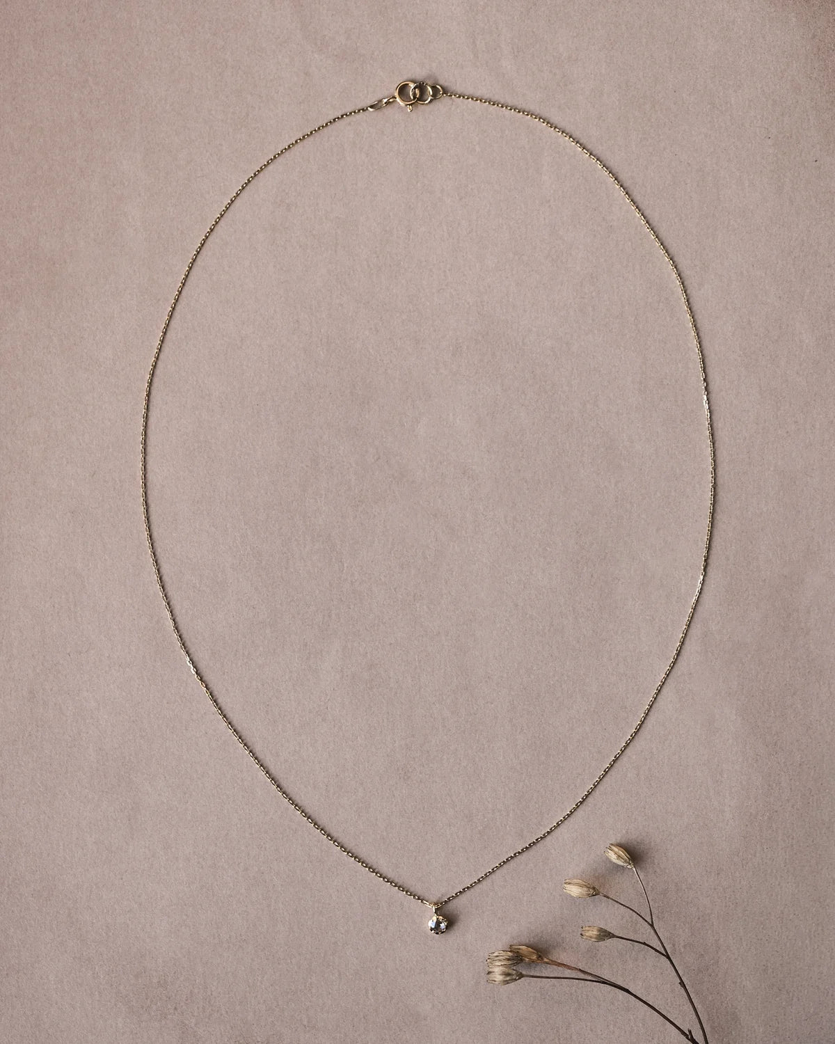 Rose-Cut Diamond Necklace in 18ct Gold (3mm)