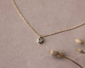 rose cut diamond necklace 18ct gold 3mm pendant fine chain handmade