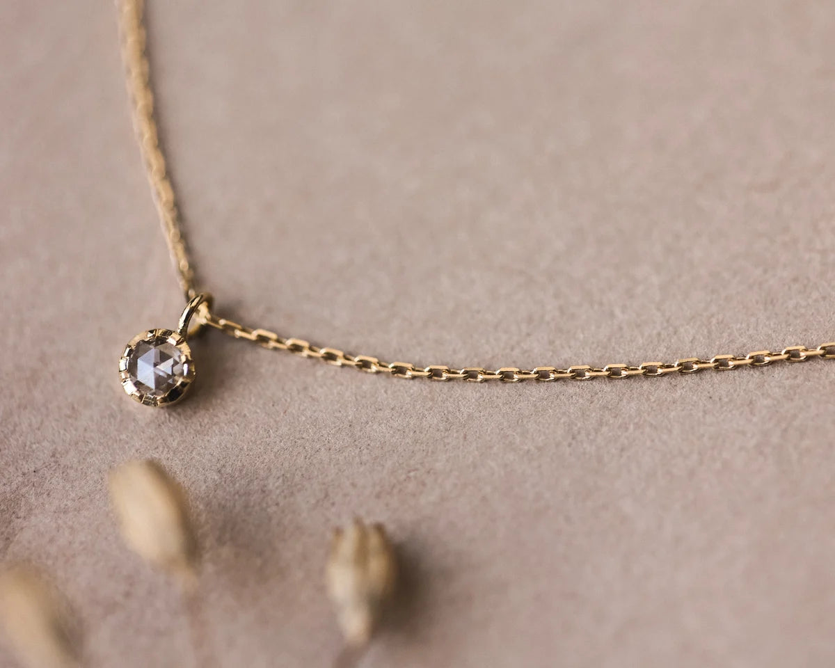 Rose-Cut Diamond Necklace in 18ct Gold (3mm)