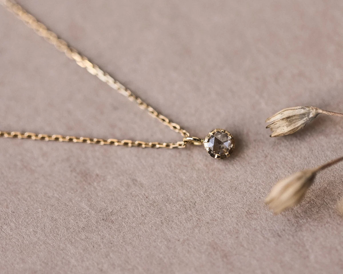 Rose-Cut Diamond Necklace in 18ct Gold (3mm)