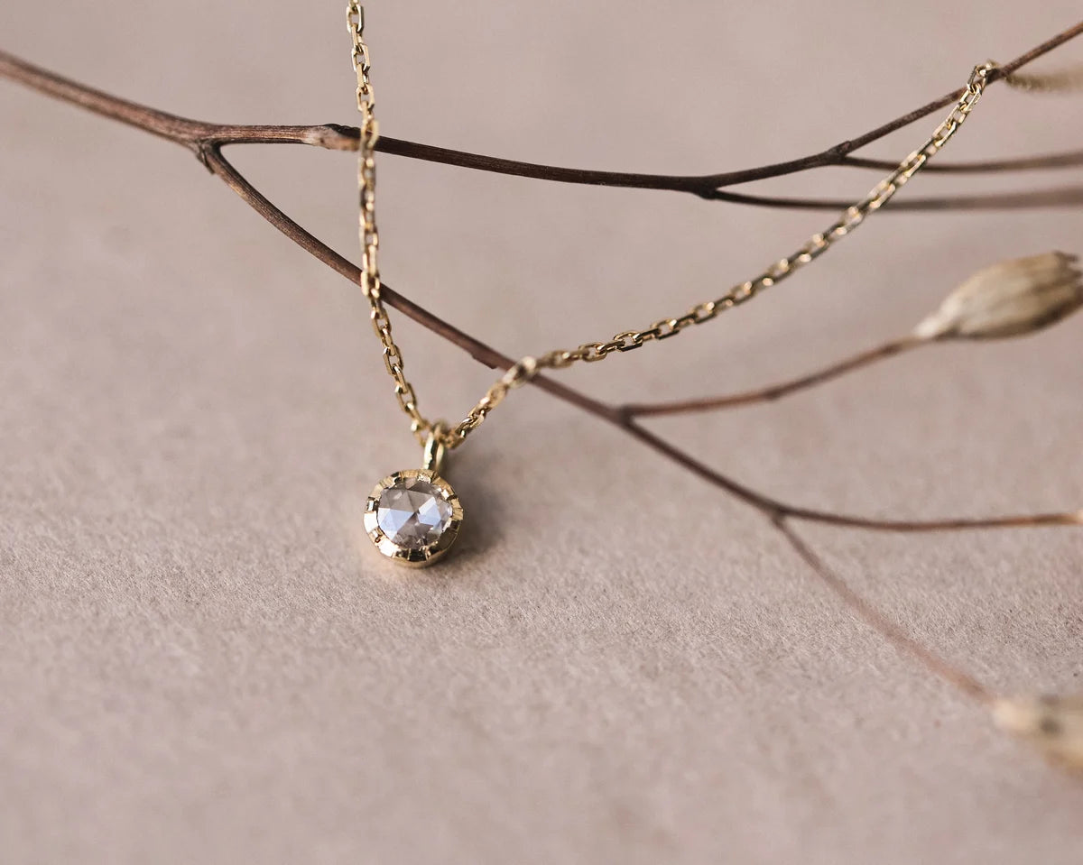 Rose-Cut Diamond Necklace in 18ct Gold (3mm)