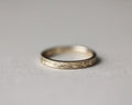 2.5mm 18ct yellow gold wedding ring olive leaf engraved milled edge band