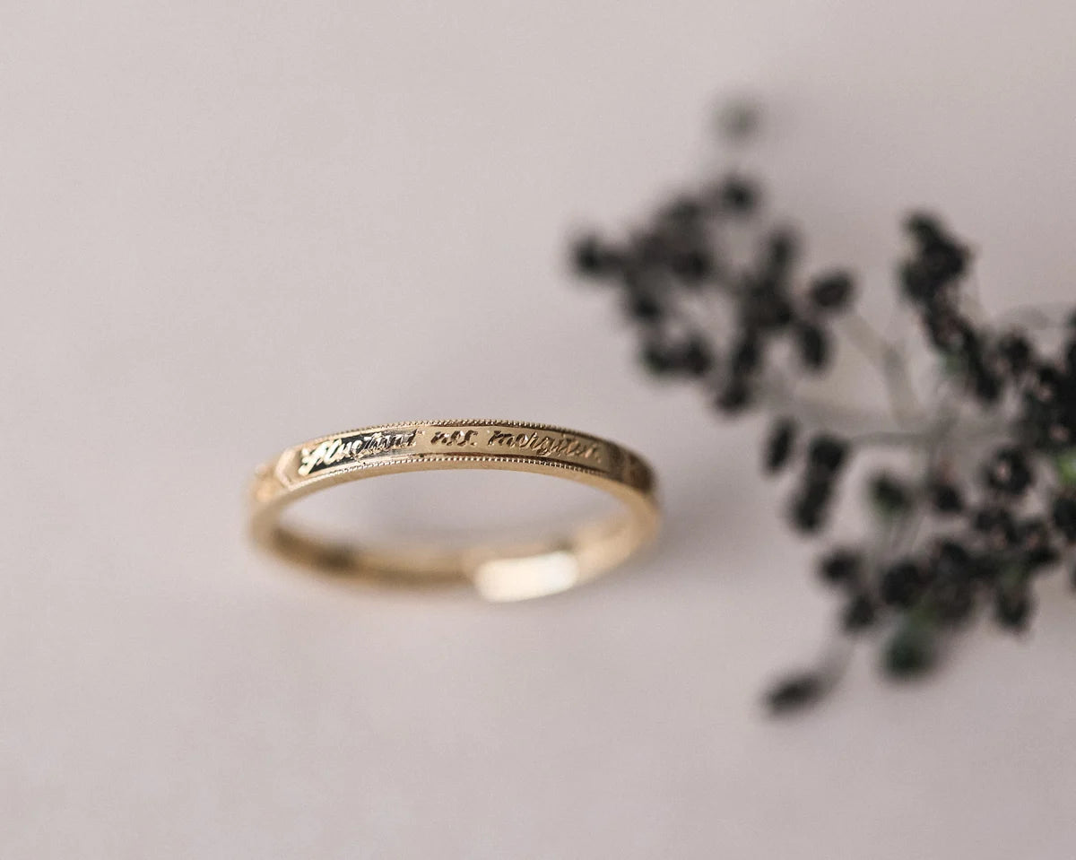 engraved gold ring 