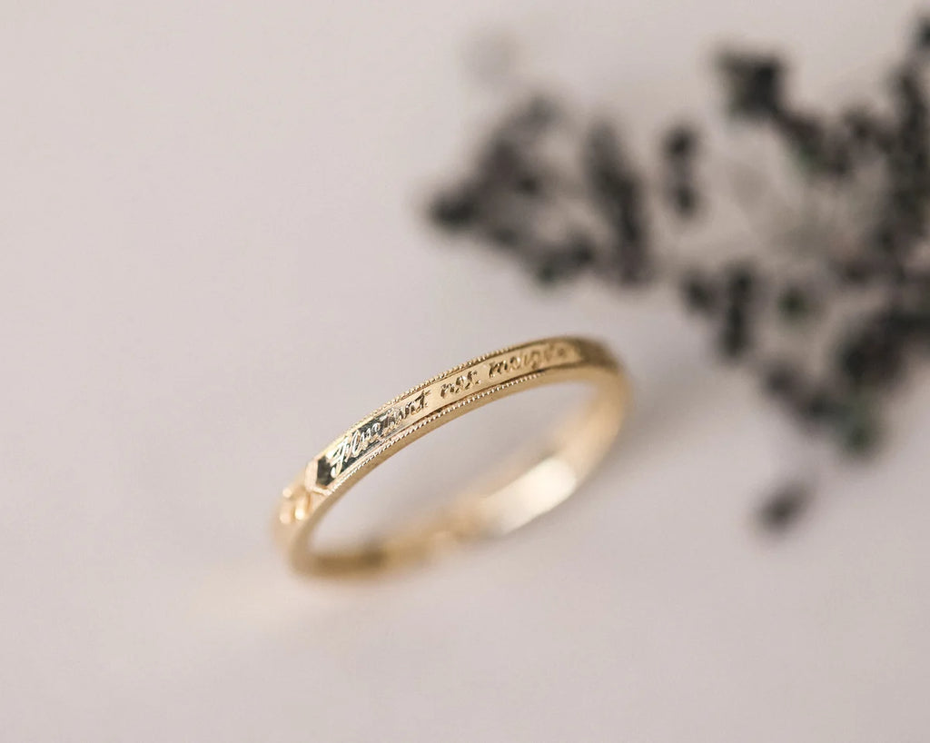 engraved gold ring
