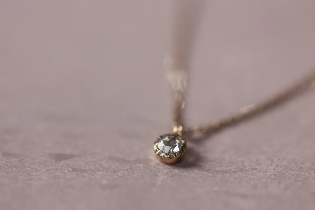 rose cut white diamond pendant