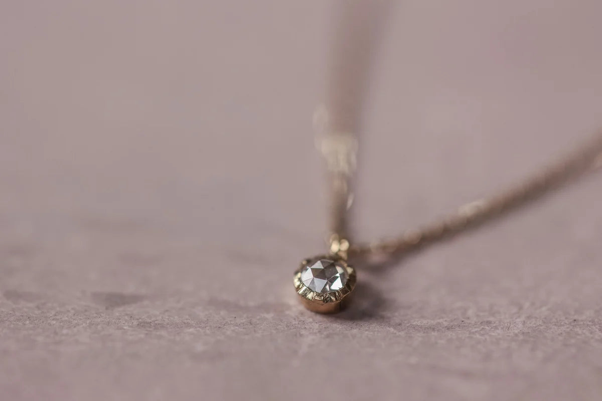 rose cut white diamond pendant
