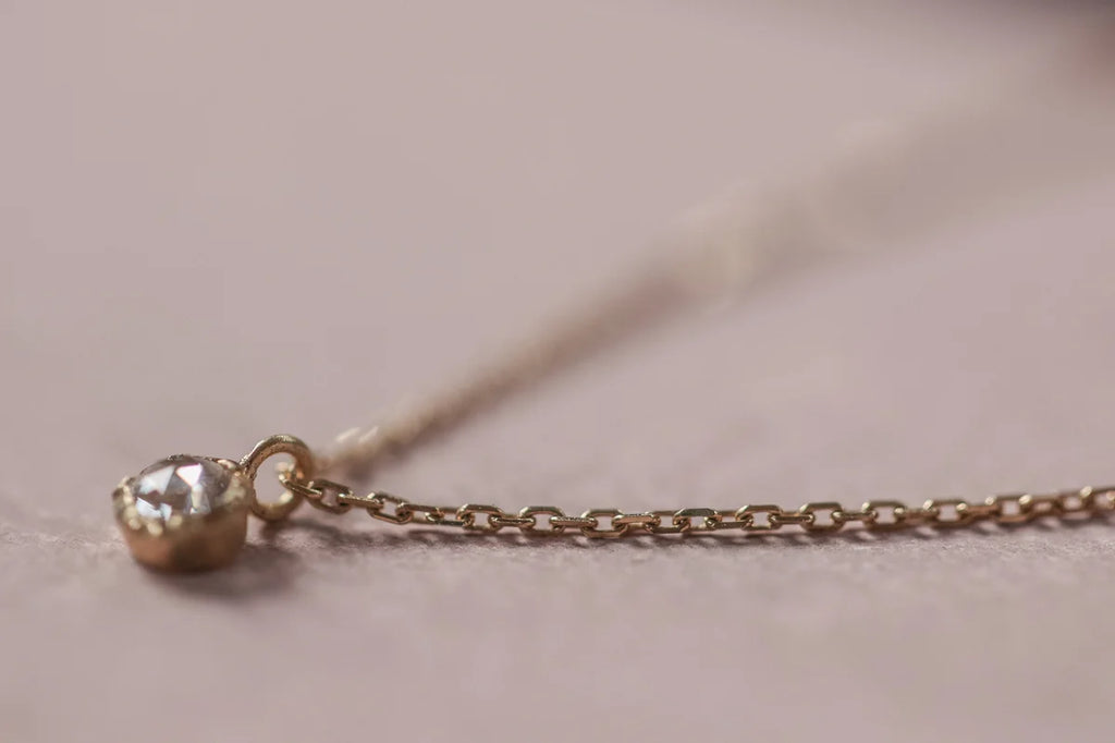 fine gold chain diamond necklace minimalist design