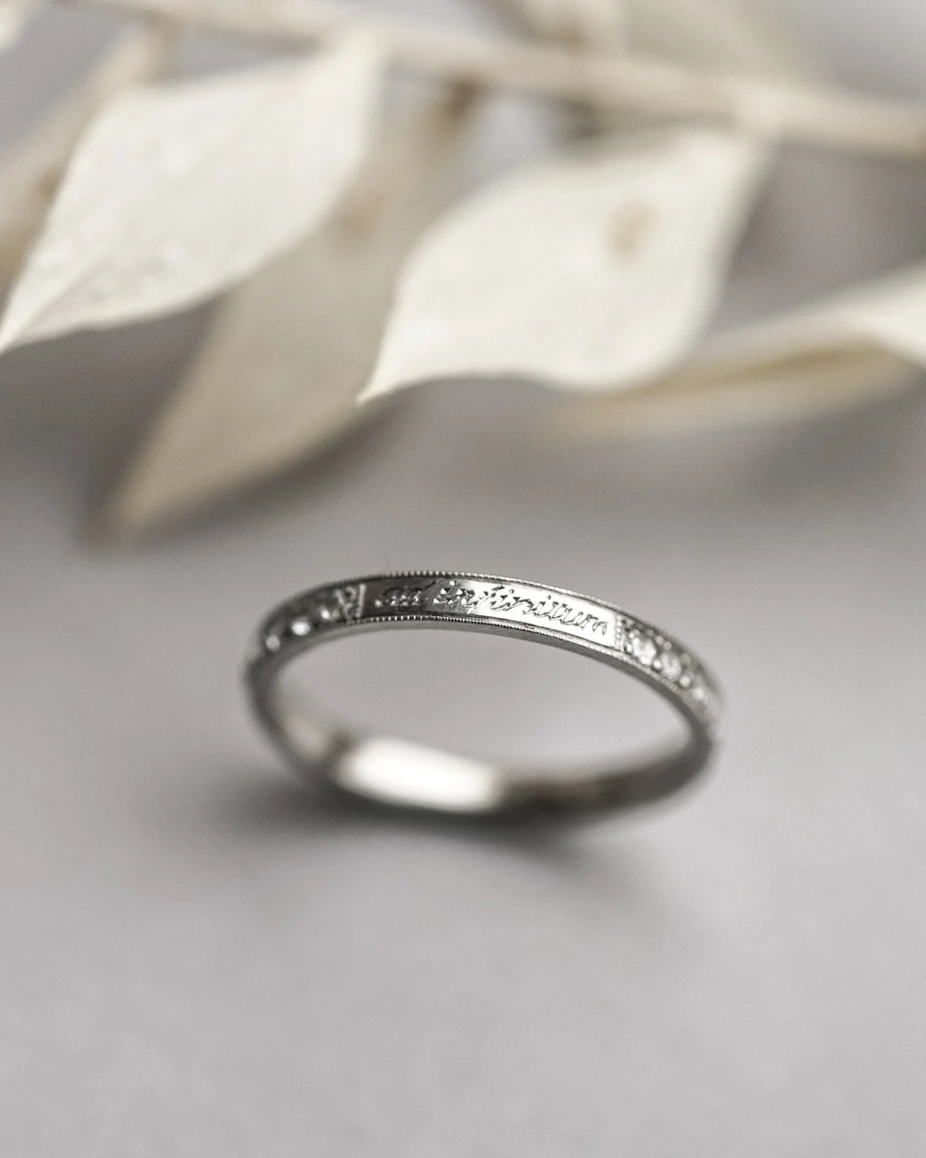 Pavé Rose-Cut Diamond Full Eternity Ring in Platinum with ‘Ad Infinitum’ Engraving (2mm)