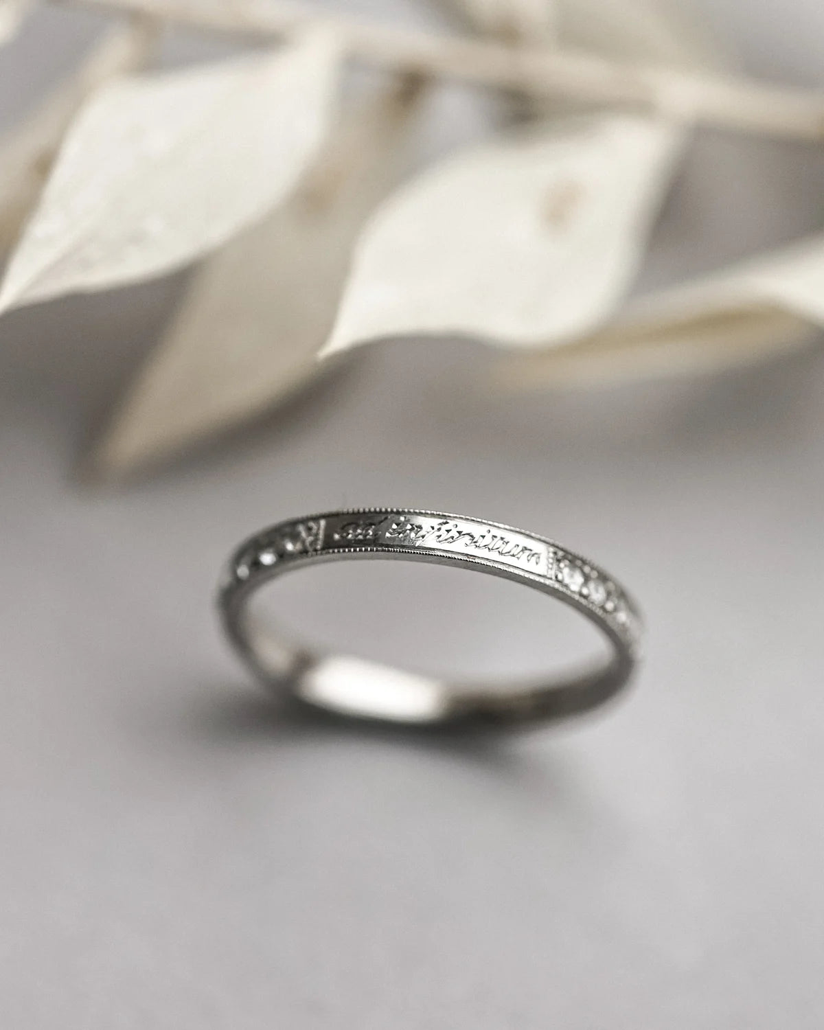 Pavé Rose-Cut Diamond Full Eternity Ring in Platinum with ‘Ad Infinitum’ Engraving (2mm)