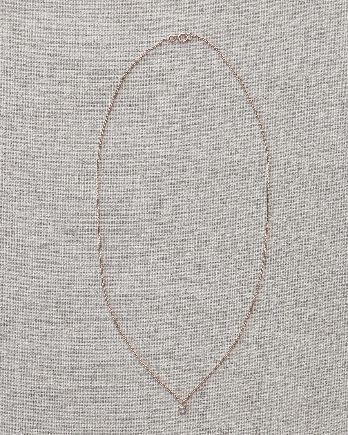 Rose-Cut Diamond Necklace in 18ct Rose Gold (3mm)