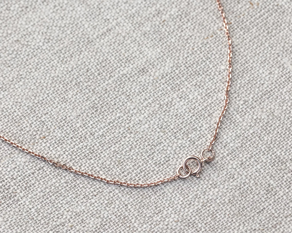 faceted chain detail rose gold diamond necklace