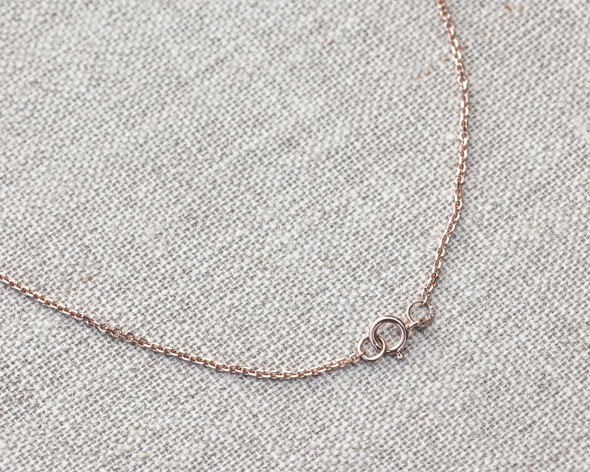 faceted chain detail rose gold diamond necklace