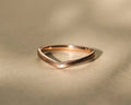 2mm milled edge wishbone wedding ring in 18ct rose gold