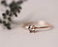 hexagonal diamond ring 18ct rose gold brown grey one of a kind handmade