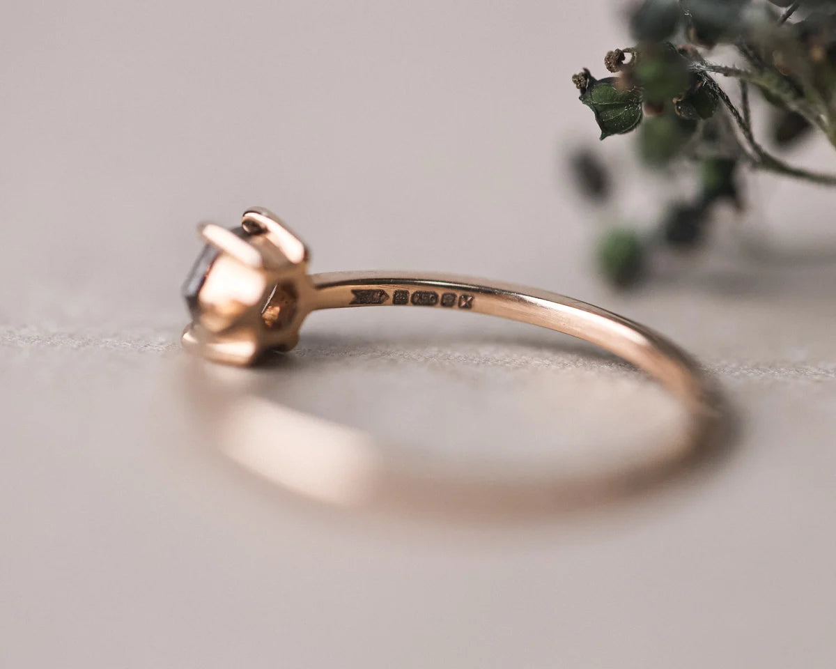 One-of-a-Kind Hexagonal Diamond Ring in 18ct Rose Gold